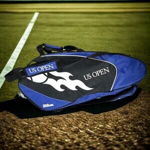 Wilson US Open Tennis Bag 32” Multi Racquet Duffle Blue Black Shoulder Strap
